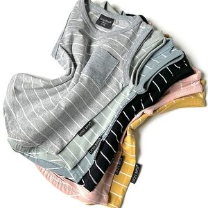Little Bipsy Stripe Pocket Tank in Grey